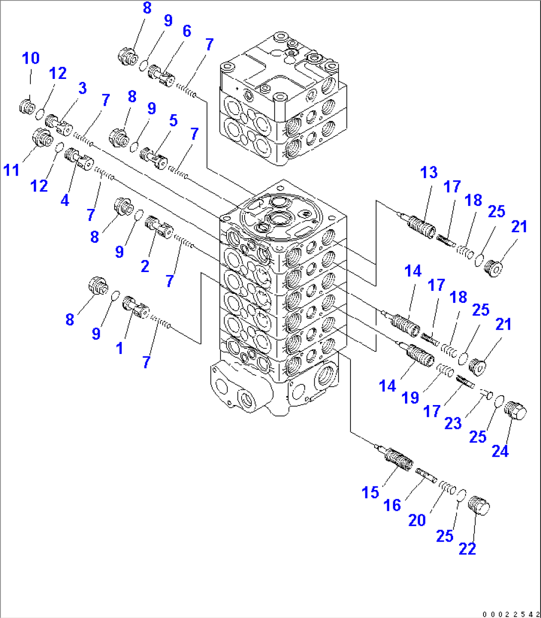 MAIN VALVE (8-SPOOL) (3/9) (FOR 1-PIECE BOOM)