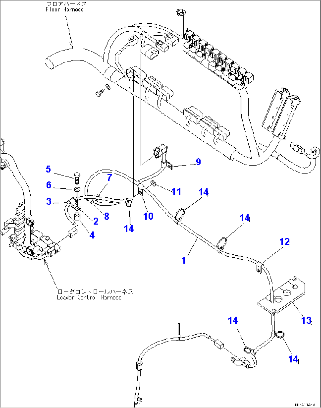 FLOOR HARNESS (FOR 3-SPOOL VALVE)(#55001-)