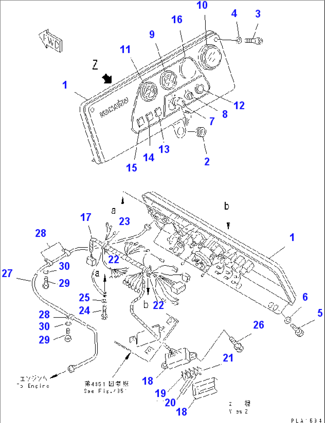 INSTRUMENT PANEL (FOR MONO LEVER STEERING) (WITH TACHOMETER)