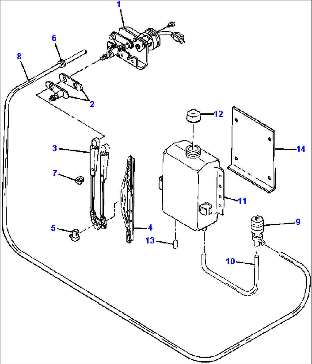 FRONT WINDSHIELD WIPER AND WASHER