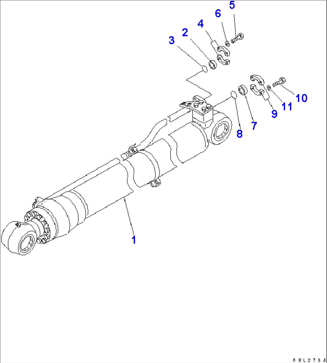 ARM CYLINDER (BLIND PARTS) (FOR COMPONENT) (YELLOW)(#20001-)