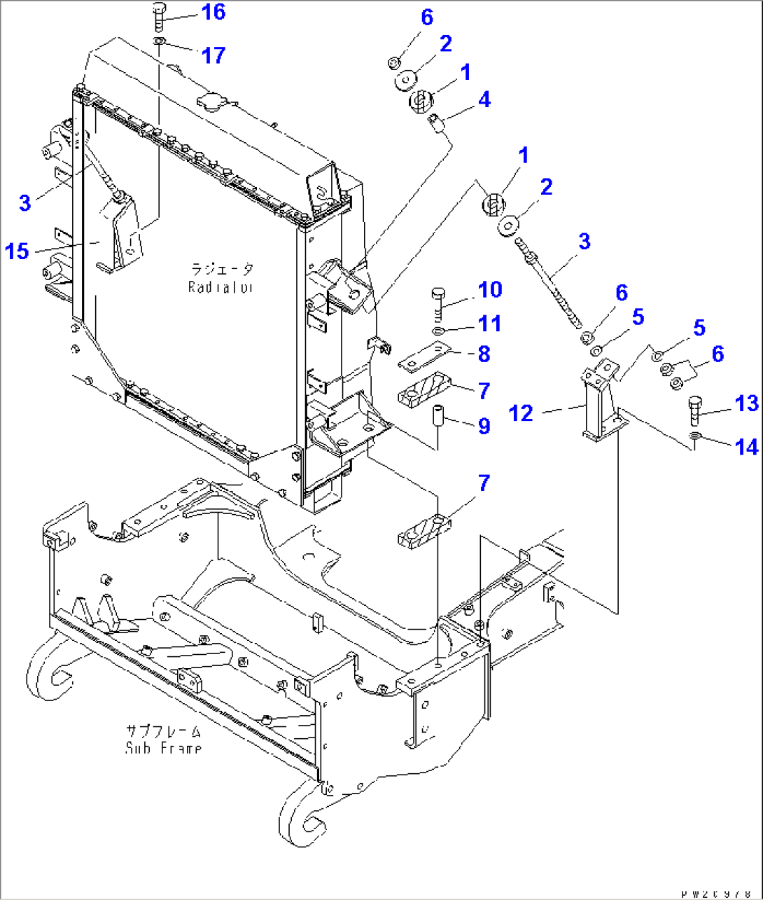 RADIATOR (MOUNTING PARTS)