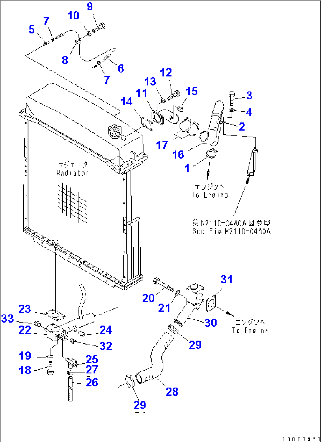 RADIATOR PIPING (FOR 140 ENGINE)(#31586-)