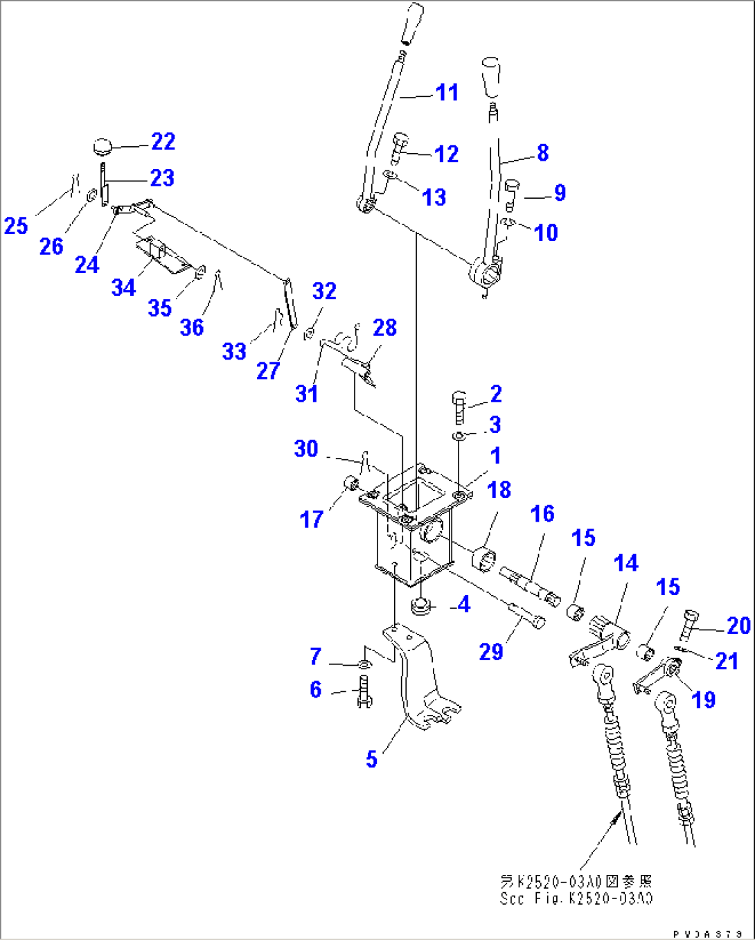 REAR WORK EQUIPMENT CONTROL (CONTROL LEVER) (FOR WINCH)