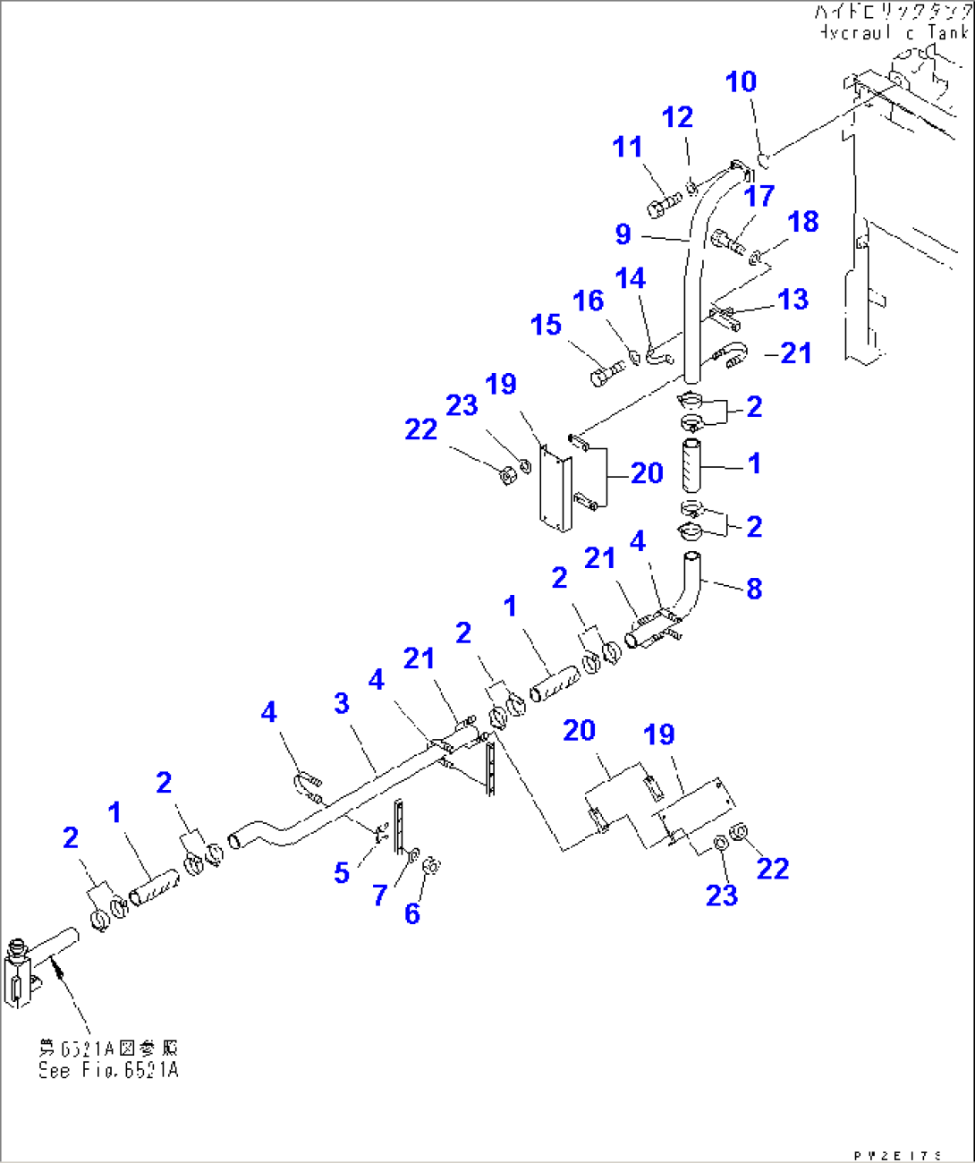 HYDRAULIC PIPING (OIL COOLER LINE) (2/2)(#11087-)