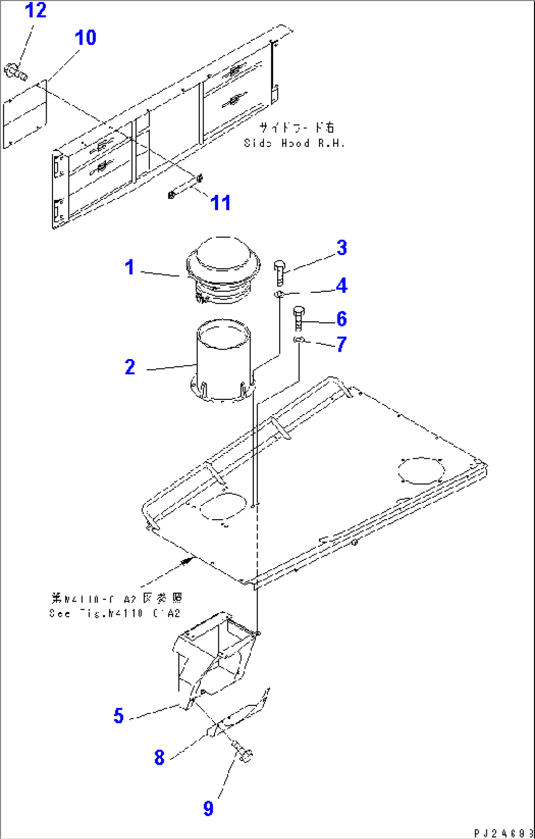 HOOD (WITH AIR INTAKE EXTENSION)(#50001-52000)