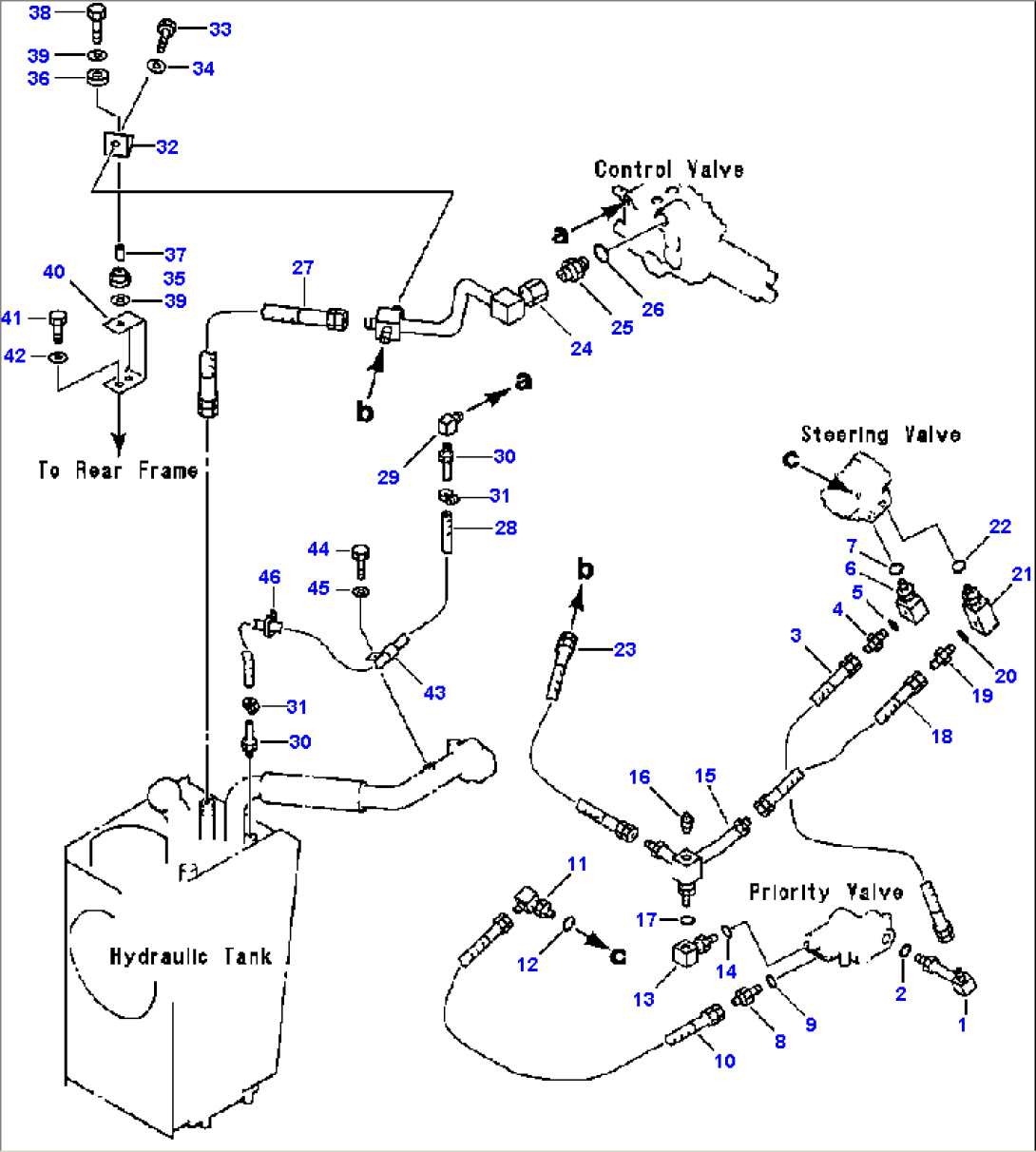 HYDRAULIC PIPING (VALVES TO RESERVOIR)