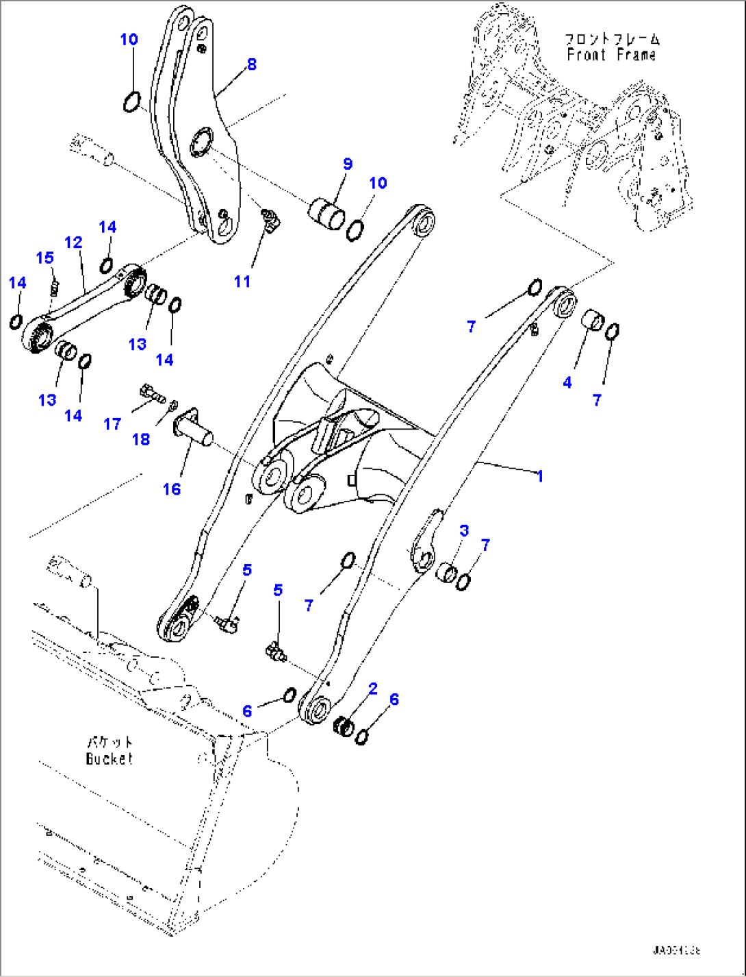 Lift Arm and Bell Crank, Boom (#70498-71720)