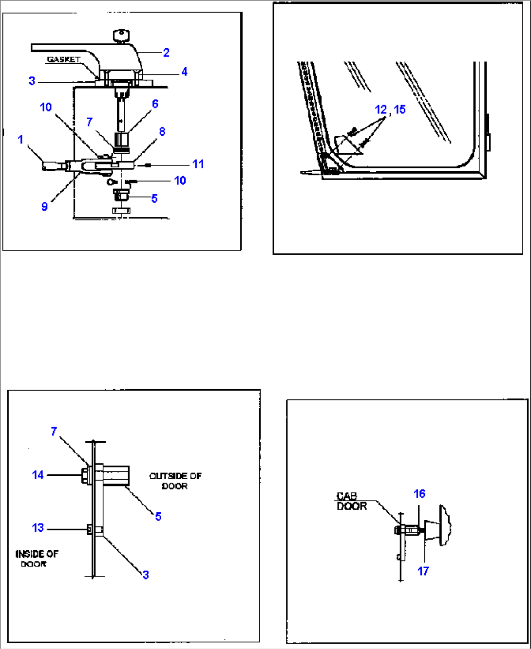 FIG. K5190-01A5A CAB DOOR HANDLE - L.H. SIDE DOOR OR R.H. SIDE DOOR