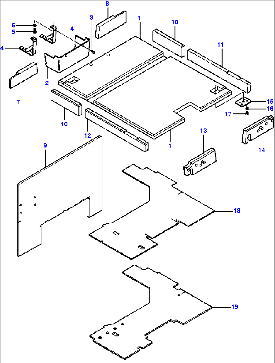 CAB SOUND INSULATION AND FLOOR MATS LOW PROFILE CAB