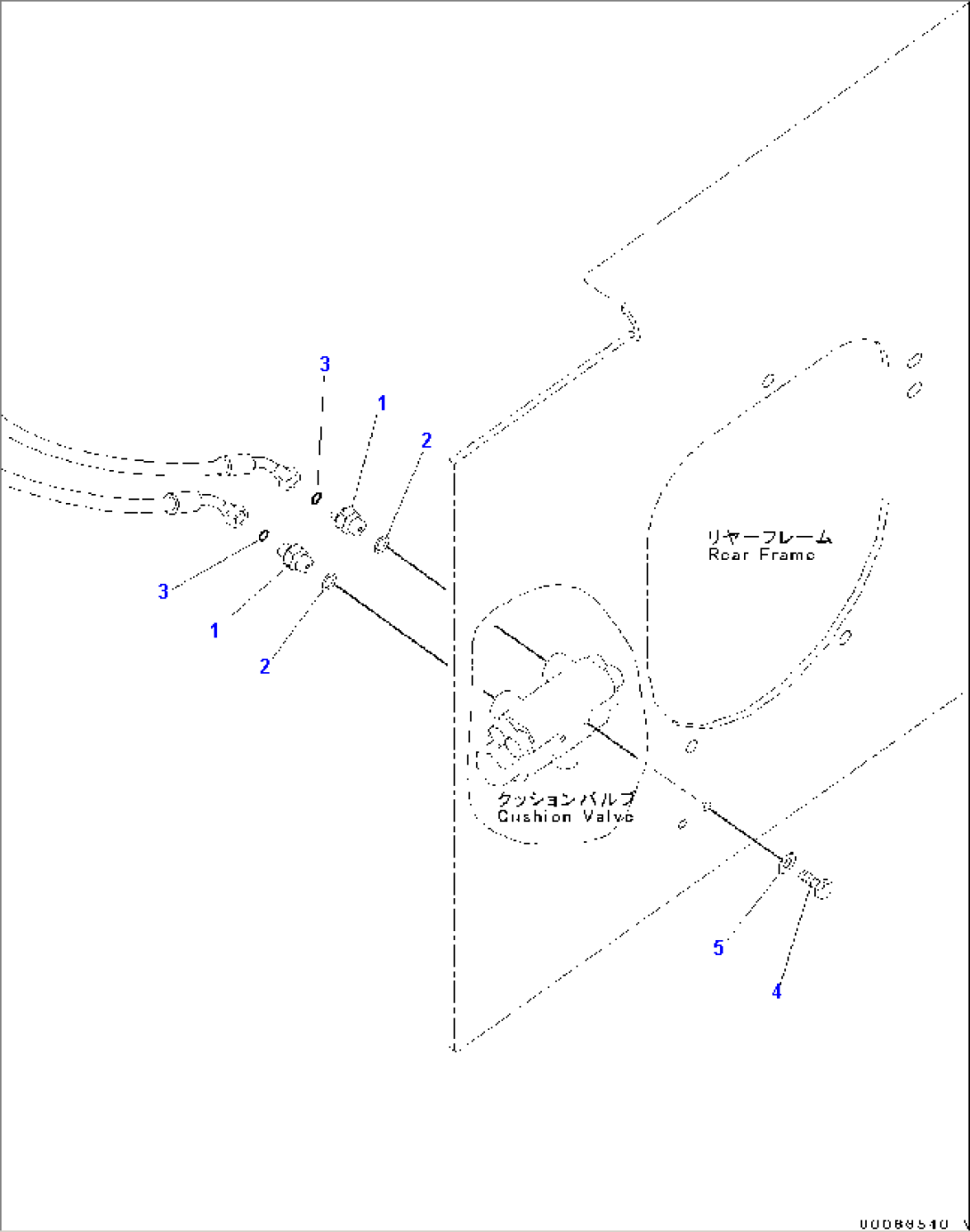 Steering Hydraulic Piping, Cushion Valve Mounting (#80001-)