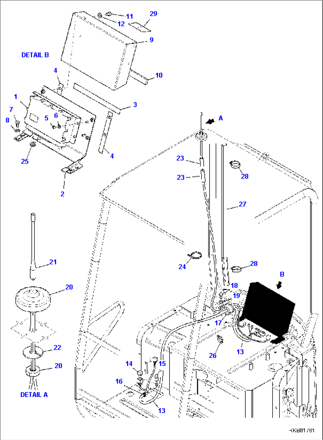 ELECTRICAL SYSTEM (KOMTRAX LINE) (ORBCOMM TYPE) (CANOPY)