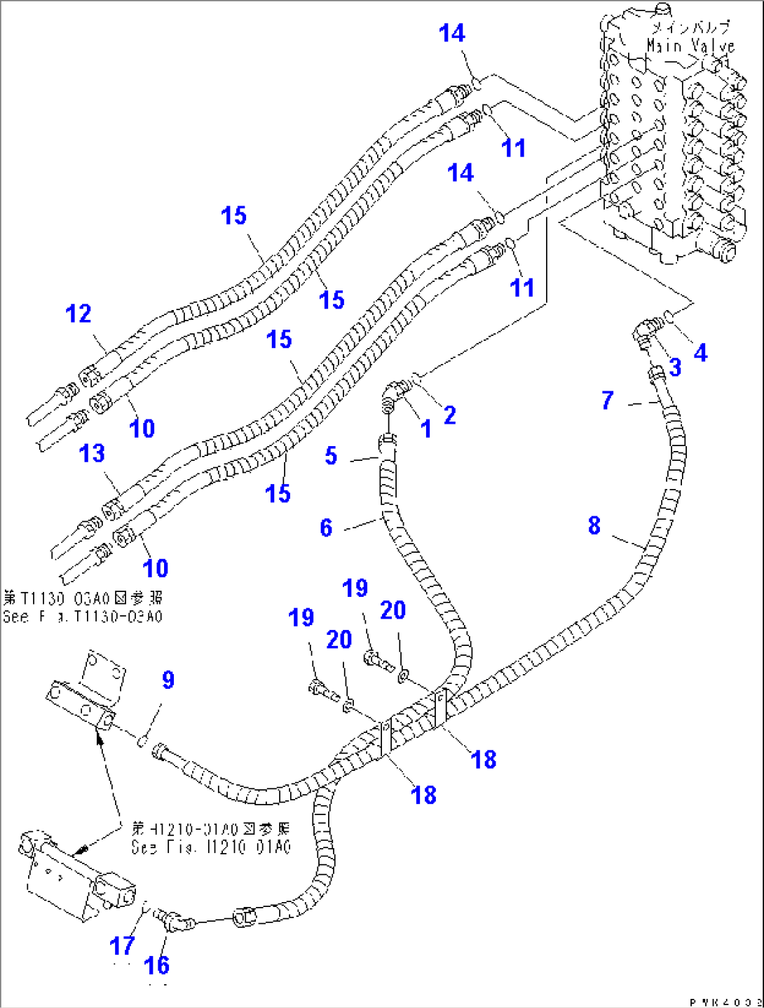 VALVE PIPING (BOOM¤ ARM AND BUCKET)(#K30545-K31999)