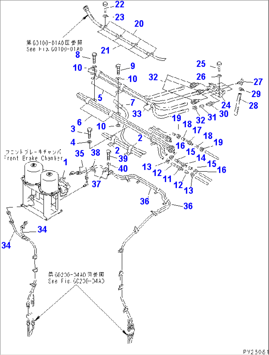 AIR TANK AND EQUIPMENT (FRONT BRAKE CHAMBER) (2/3)