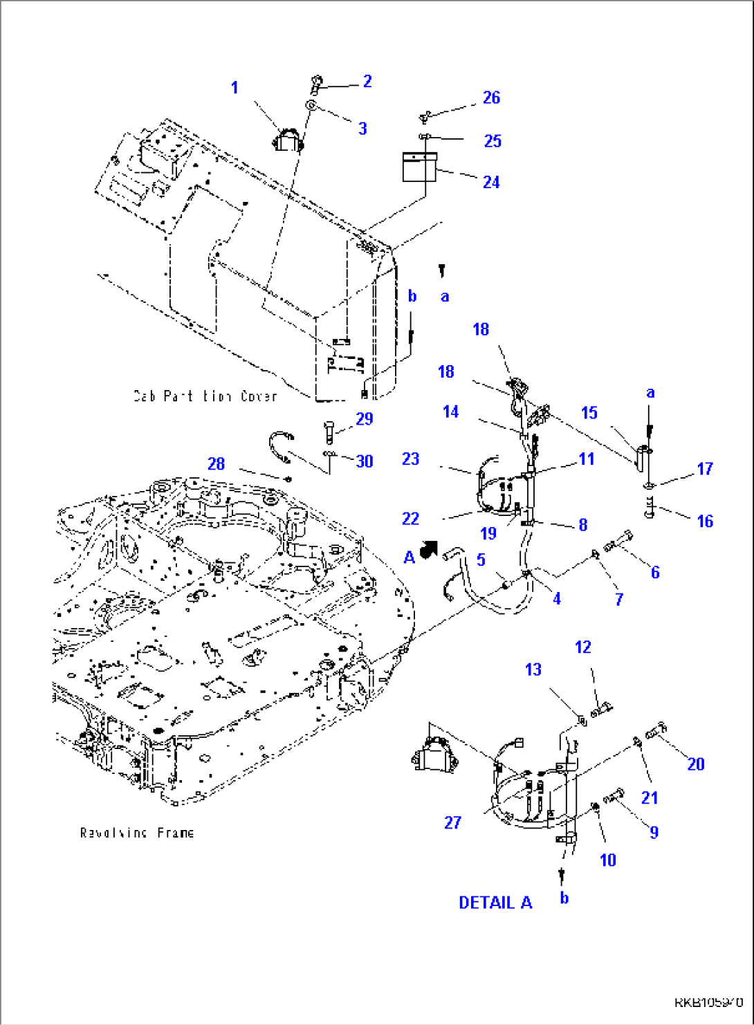 ELECTRIC WIRING HARNESS, WIRING HARNESS CLAMP, BATTERY RELAY AND GROUND CABLE