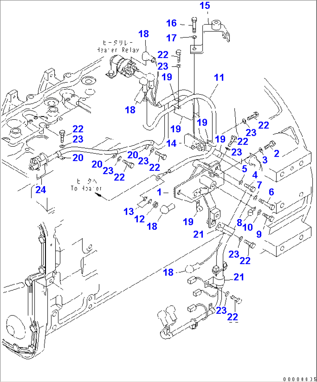 ENGINE WIRING (L.H.) (1/2) (FOR TRIMMING DOZER)