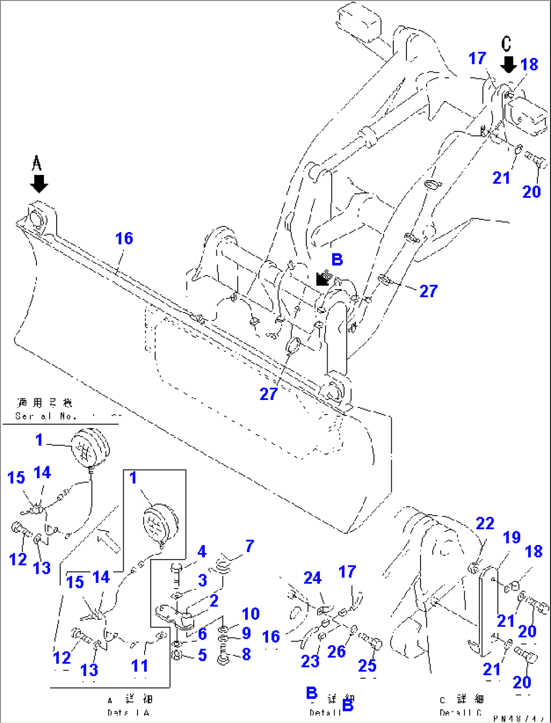 VEHICLE INSPECTION PARTS (FOR SIDE SHIFT¤ PITCH AND ANGLE SNOW PLOW)(WITH HYDRAULIC MULTI COUPLER)(#60001-)