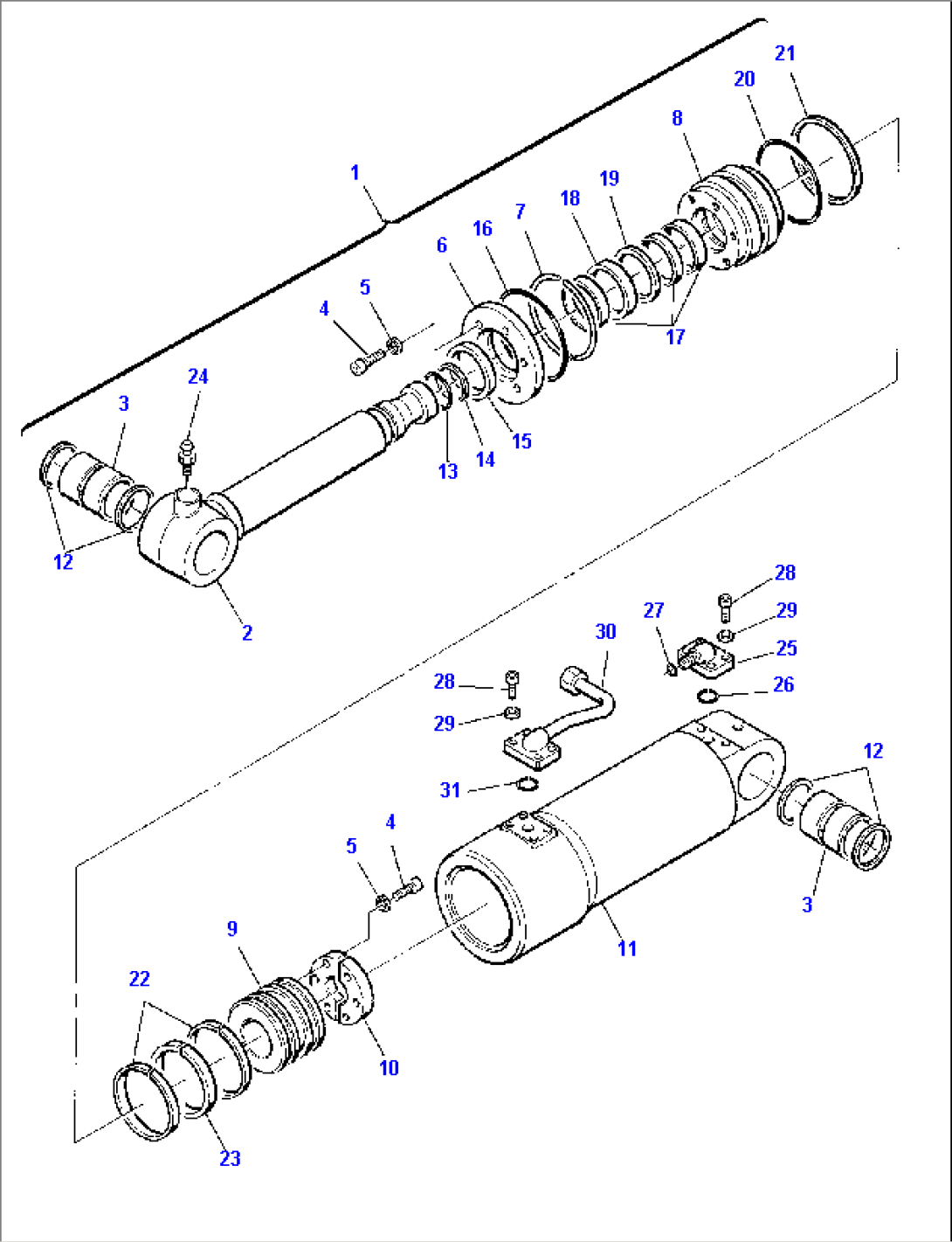 OUTRIGGER OR L.H. BLADE CYLINDER