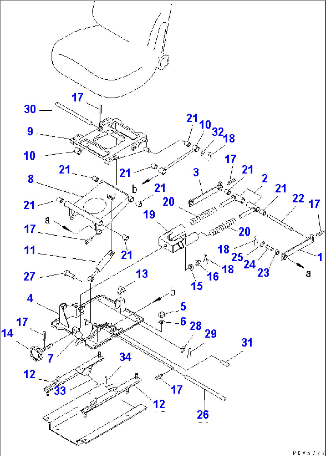 SEAT SUSPENSION (WITH OIL DAMPER)(#41055-)