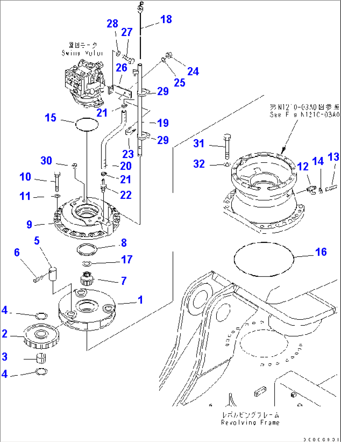 SWING MACHINERY (1ST CARRIER AND GAUGE SUPPORT) (REAR)