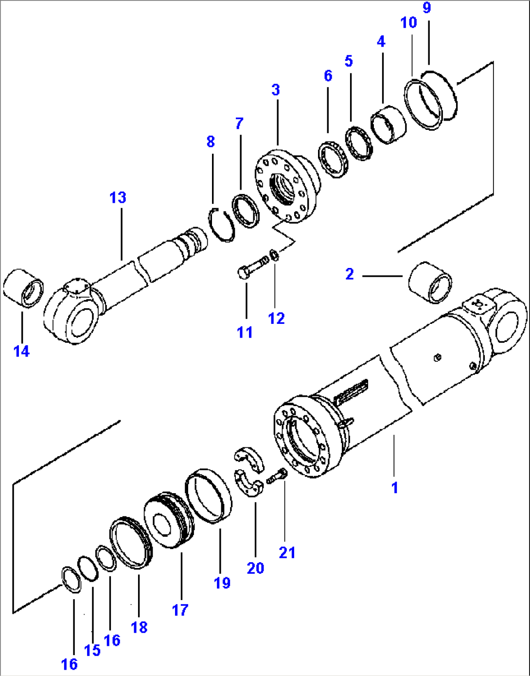 DUMP CYLINDER FOR MACHINES WITH HIGH LIFT BOOM