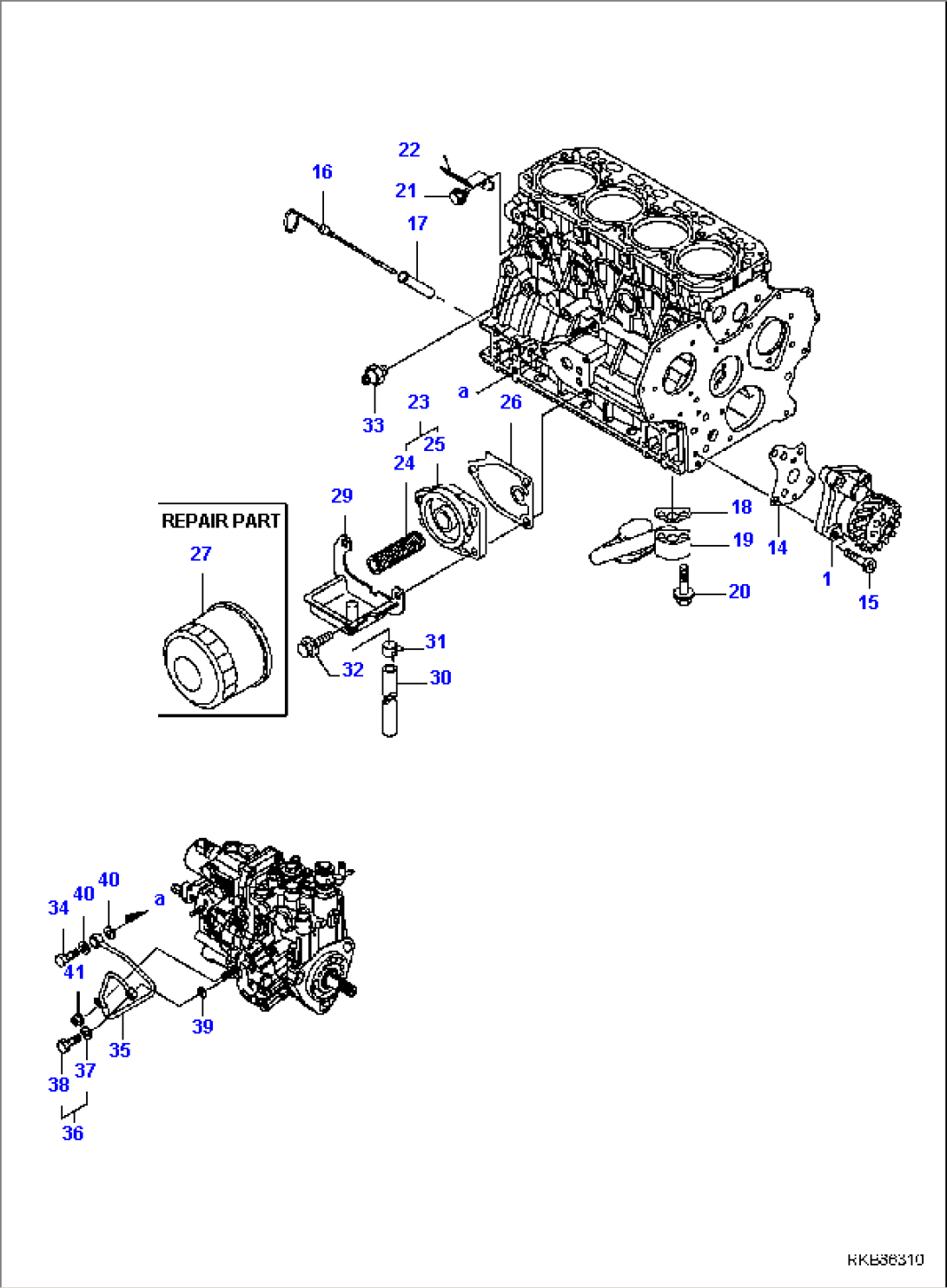ENGINE, WITH CANOPY, LUBRICATING OIL SYSTEM