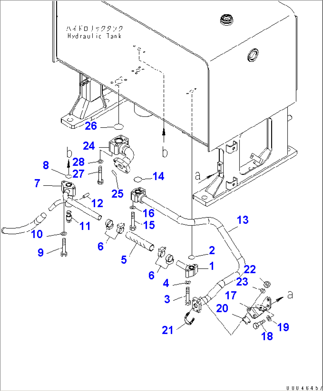 HOOD DOOR (HYDRAULIC PIPING 1/4) (FOR EMERGENCY STEERING)(#55001-)