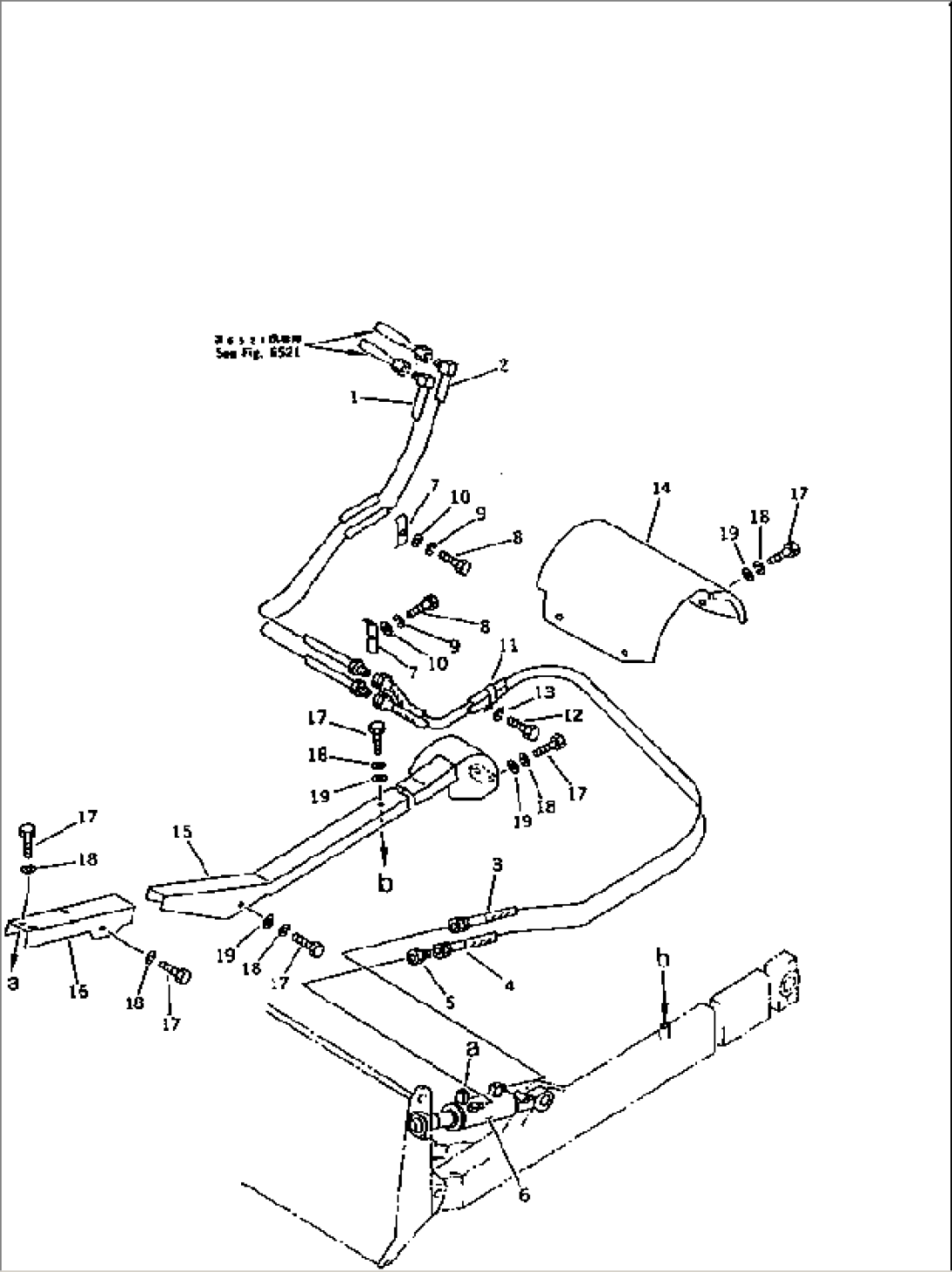 HYDRAULIC PIPING (TILT CYLINDER LINE) (DOZER SIDE)