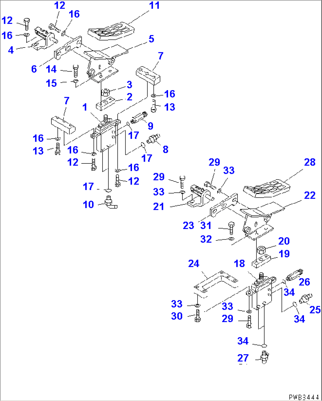FLOOR FRAME (ATTACHMENT CONTROL PEDAL) (2 ACTUATOR)(#12595-)
