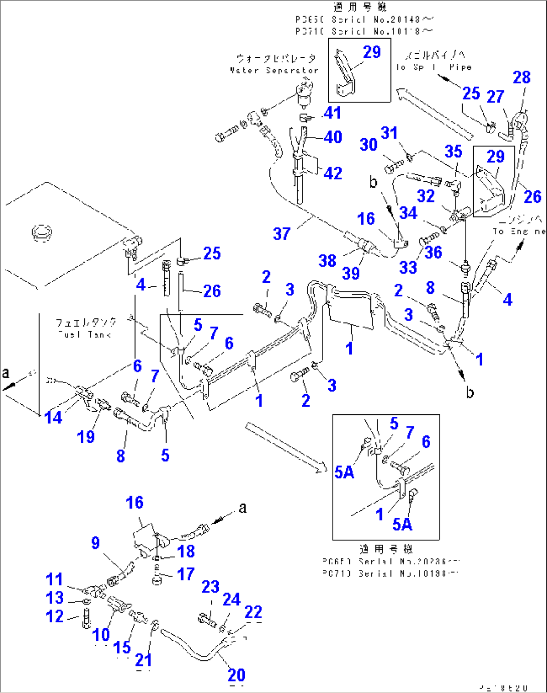 FUEL PIPING (WITH WATER SEPARATOR) (EXCEPT JAPAN)(#10118-)