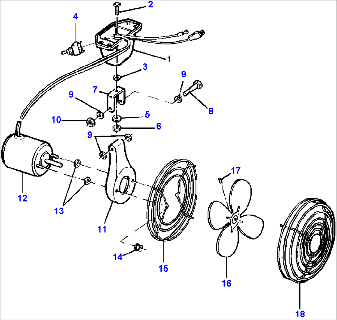 FIG. K5360-01A1 DEFROSTER FAN - FRONT AND REAR - S/N 202844 AND UP
