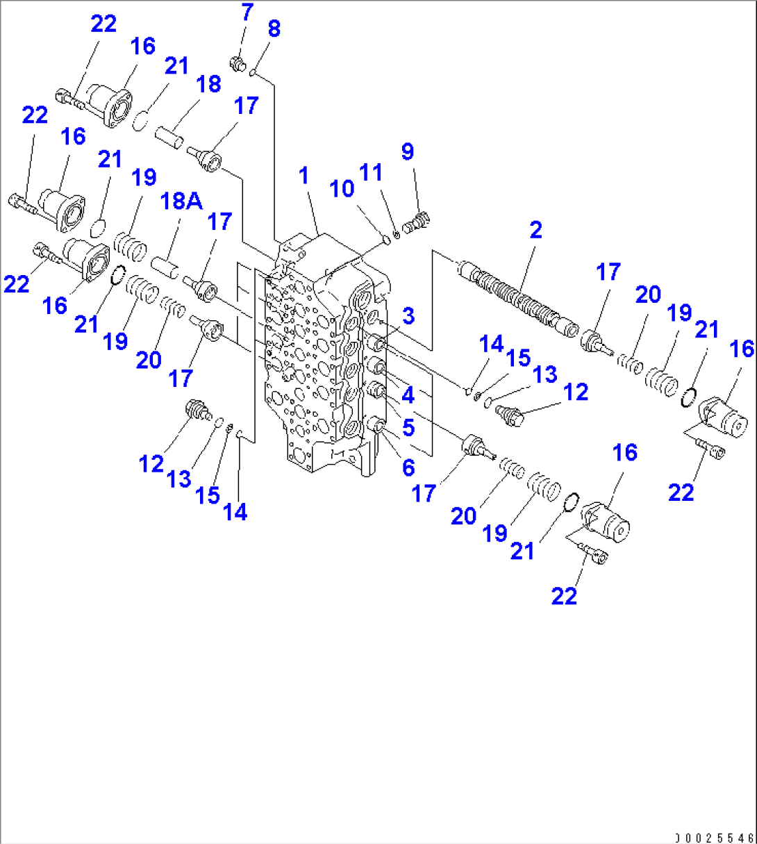 MAIN VALVE (5-SPOOL) (FOR LOADER) (1/5)