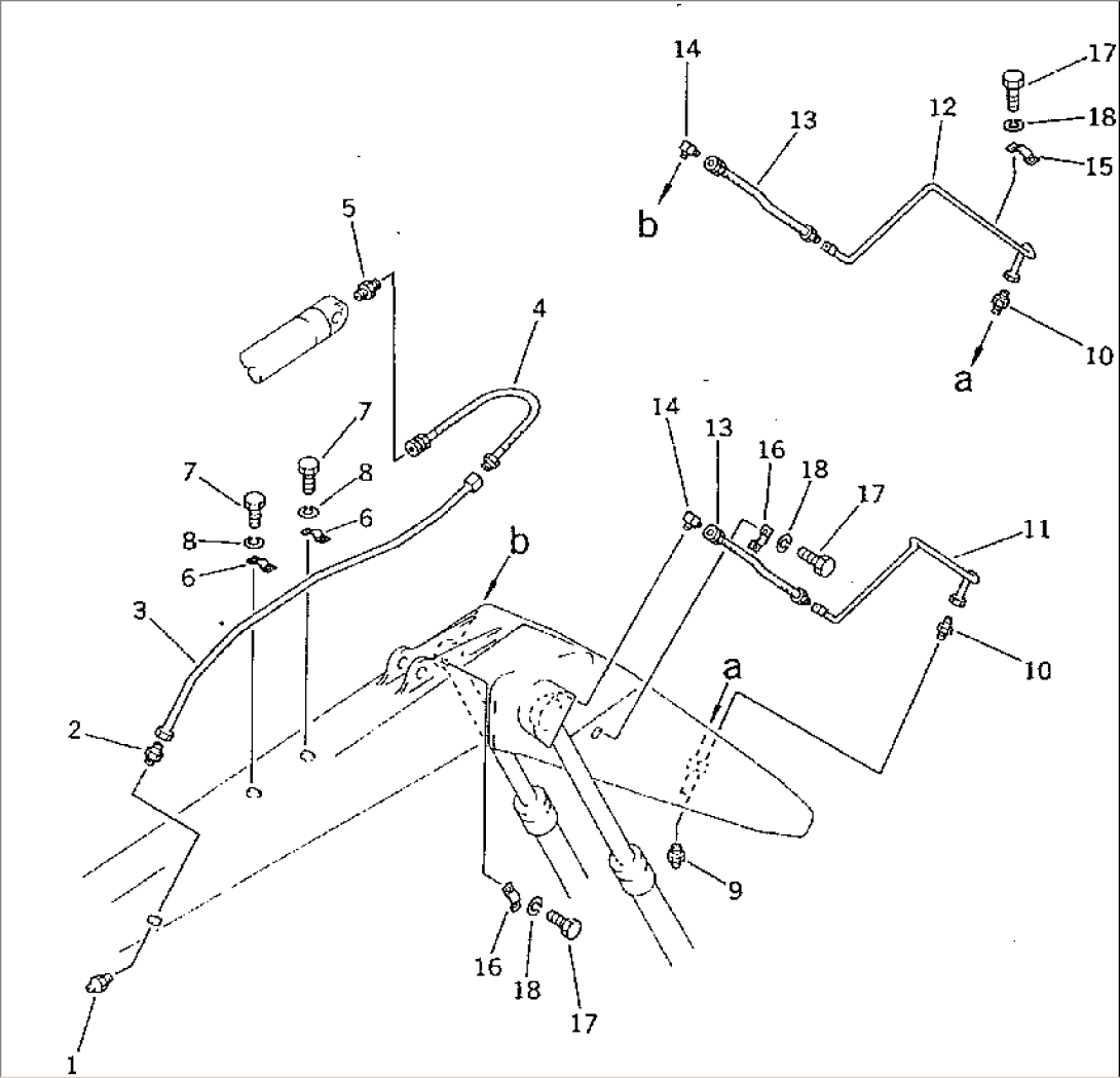 WORK EQUIPMENT LUBRICATION (BOOM SIDE) (FOR TWO PIECE BOOM)