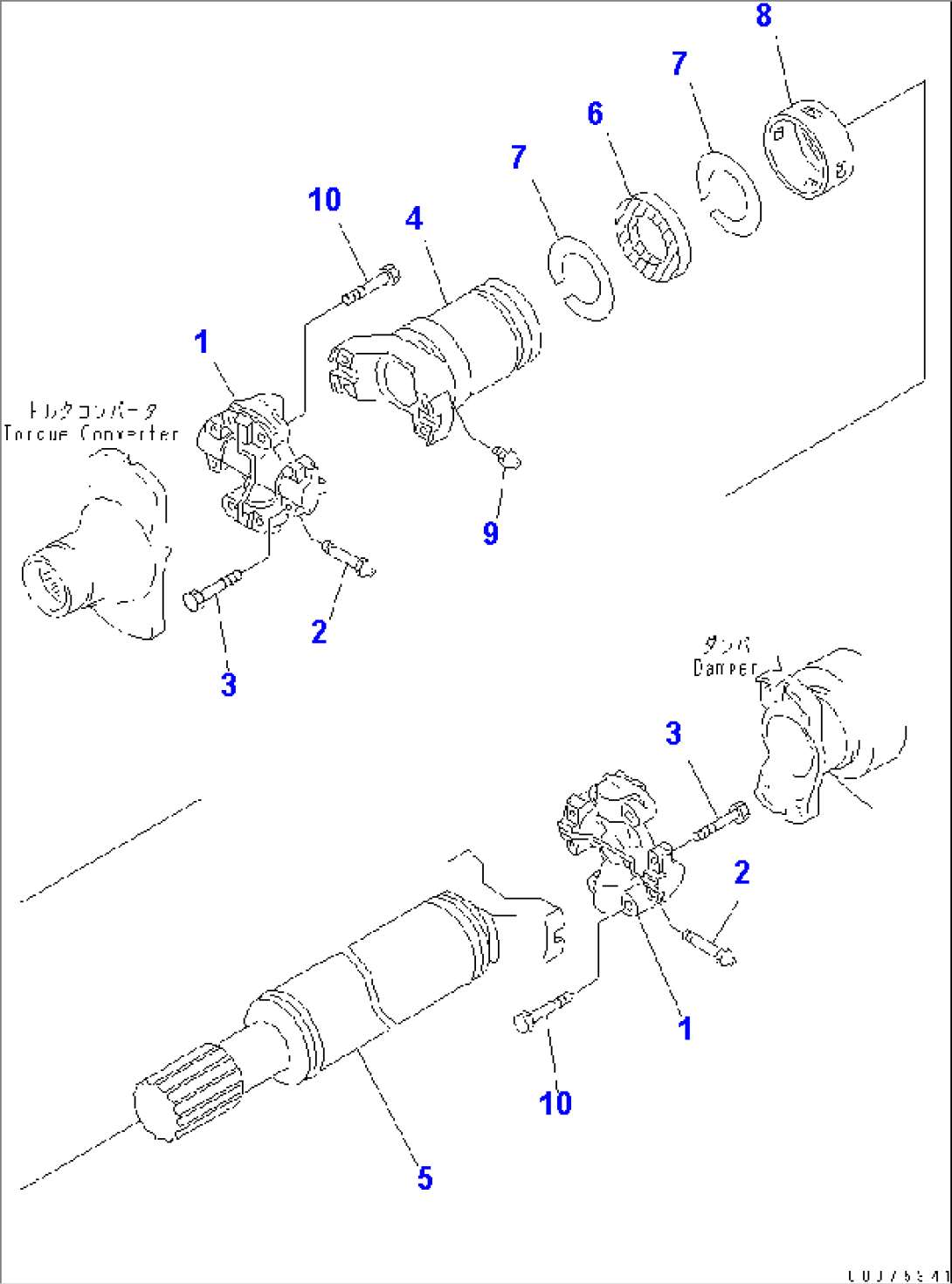 TORQUE CONVERTER AND TRANSMISSION (UNIVERSAL JOINT)(#51075-)