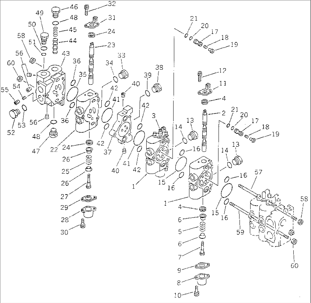 HYDRAULIC CONTROL VALVE¤ L.H. (2/2) (5-SPOOL)