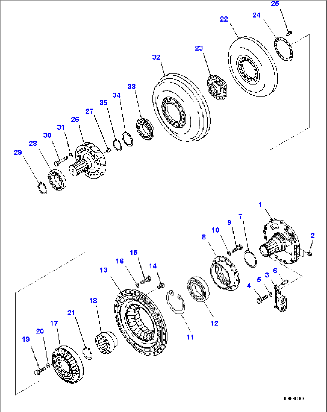 Power Train, Main Bearing Case (#20003-)