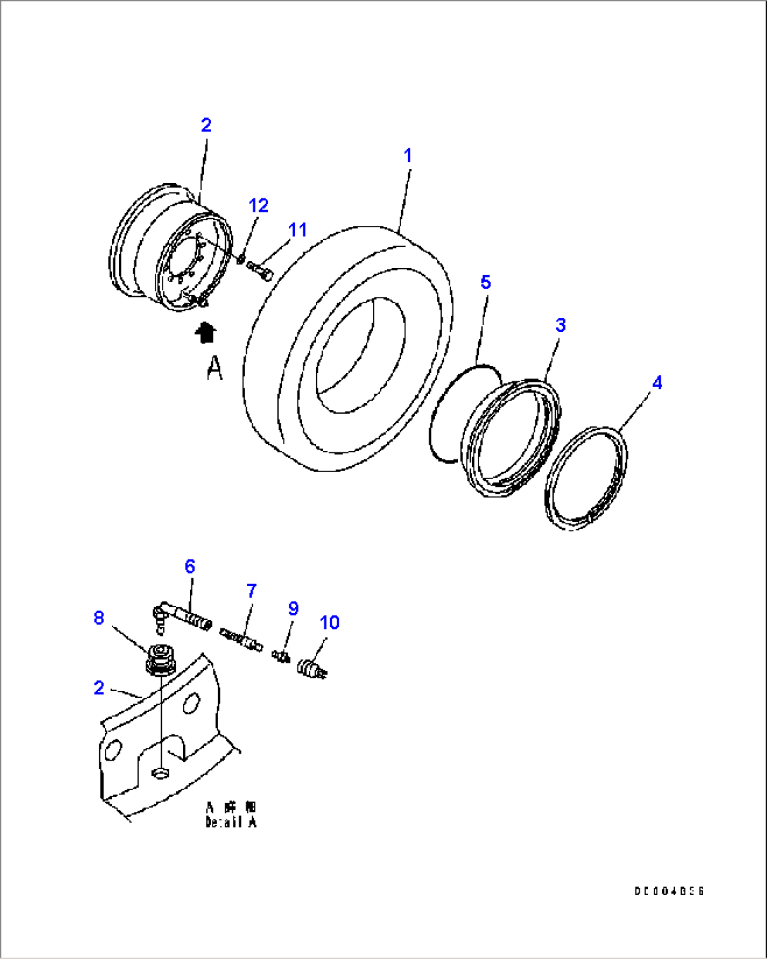 RIM AND TIRE (17.50-25-12PR) (L2/G2)