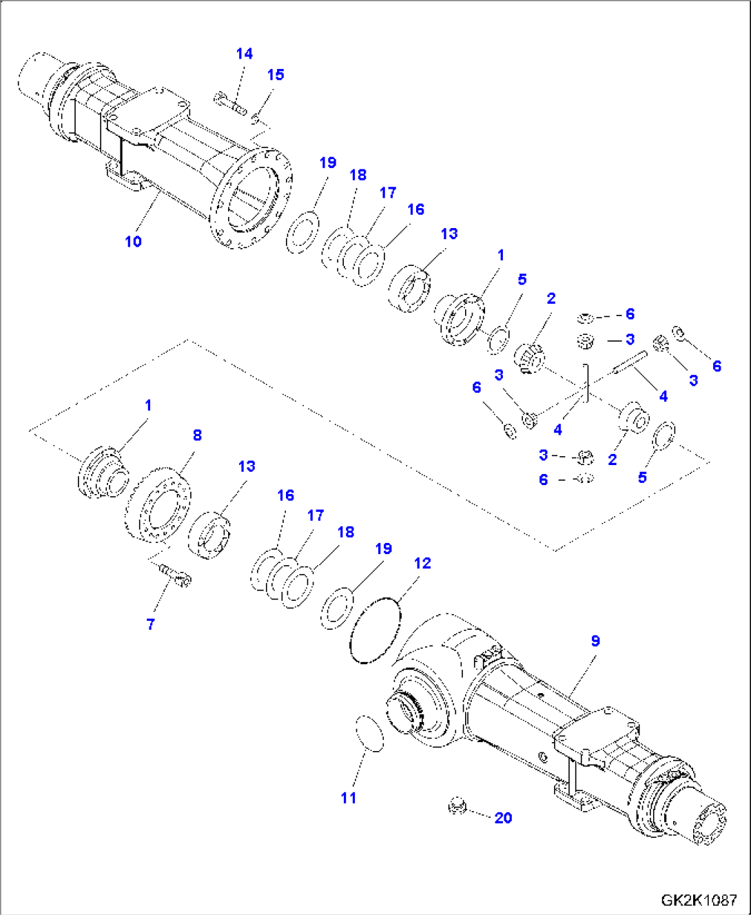 REAR AXLE (BEVEL GEAR SET AND DIFFERENTIAL) (INNER PARTS) (2/8)