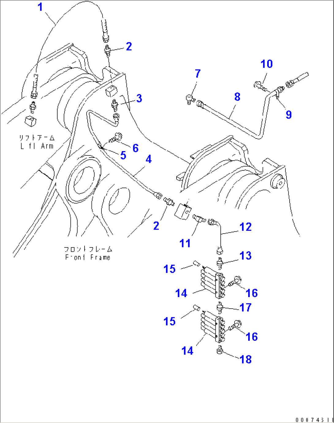 AUTO GREASE (FRONT FRAME INJECTOR LINE)(#51075-)
