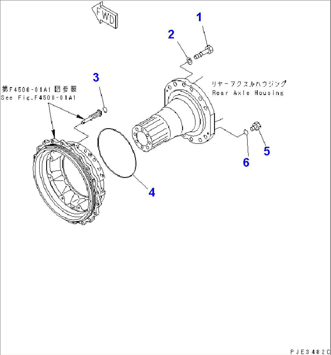 REAR AXLE (WHEEL BRAKE MOUNTING PARTS) (WITH AXLE LIMIT SLIP DIFF.) (EXCEPT JAPAN)(#50001-.)
