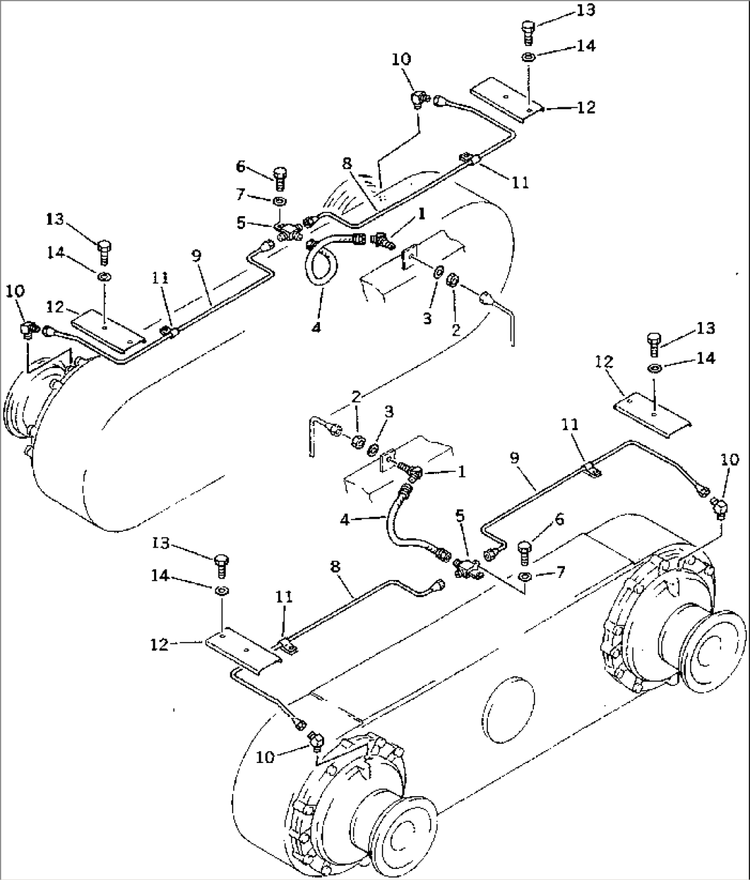 BRAKE PIPING (4/4) (BRAKE VALVE TO WHEEL BRAKE) (FOR EC SPEC.)(#60082-)