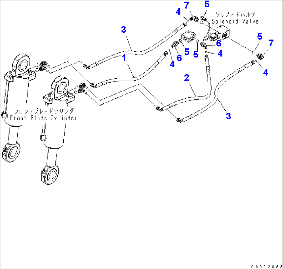 UNDER ATTACHMENT PIPING (FRONT BLADE LINE)