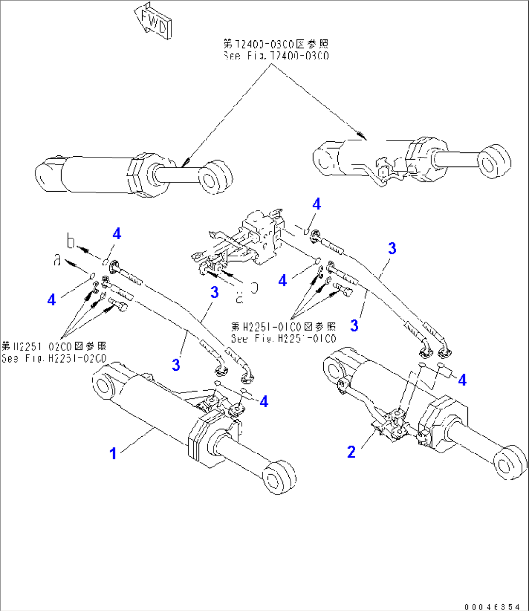RIPPER LIFT CYLINDER AND PIPING (FOR VARIABLE TYPE)(#55001-55031)