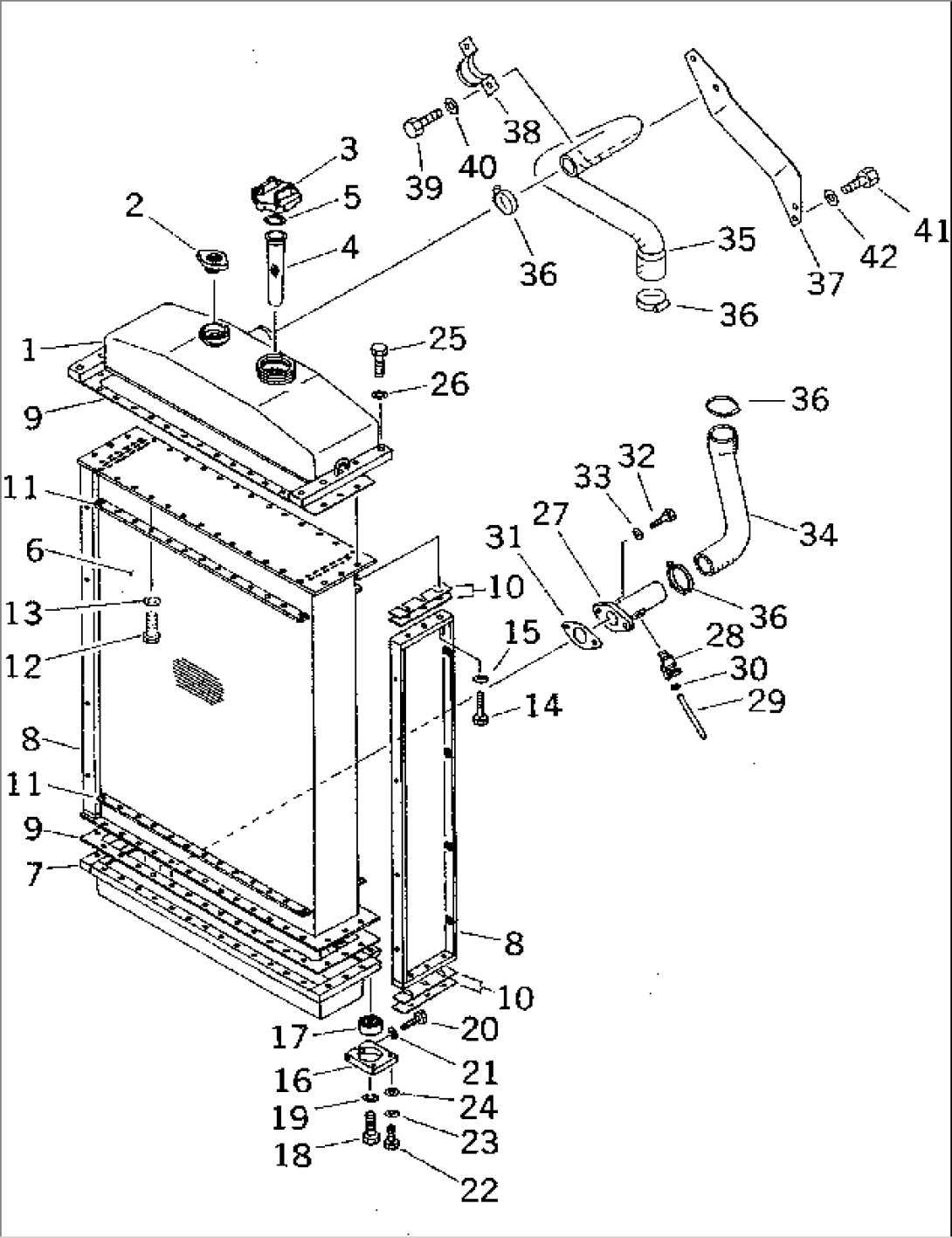 RADIATOR AND PIPING (WITH CERAMIC MUFFLER) (TUNNEL SPEC.) (FOR JAPAN)