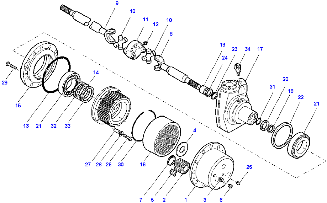 FRONT AXLE (2/6) (2.50M WIDTH)