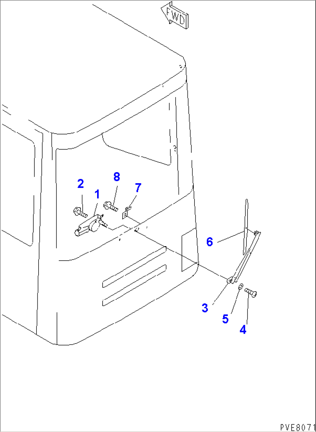 ROPS CAB (REAR WIPER)(#64001-)