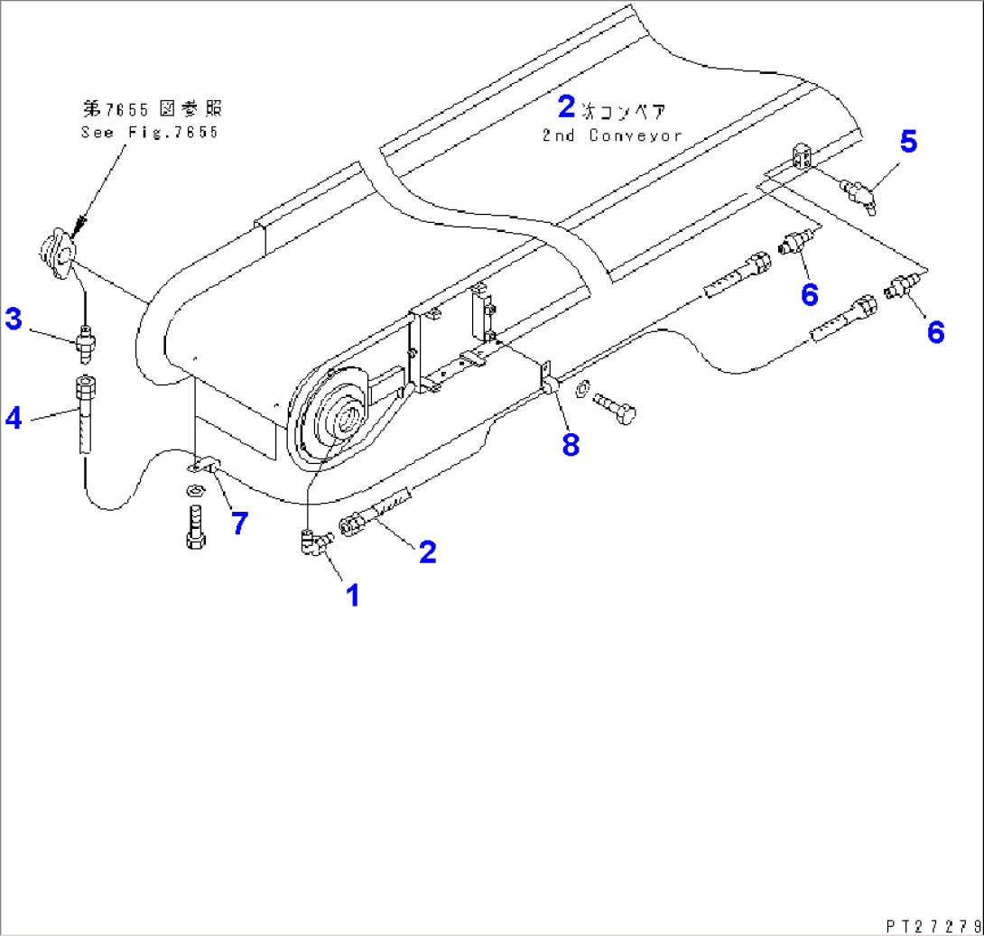 2ND CONVEYOR (INNER PARTS) (9/10) (600MM WIDTH) (WITH EMERGENCY SWITCH)(#1101-)