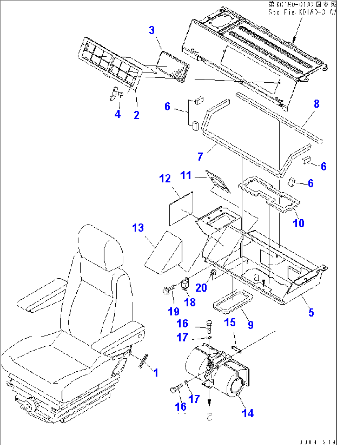 SEAT REAR COVER (WITH BIG WIND AIR CONDITIONER) (2/2)(#10001-55077)