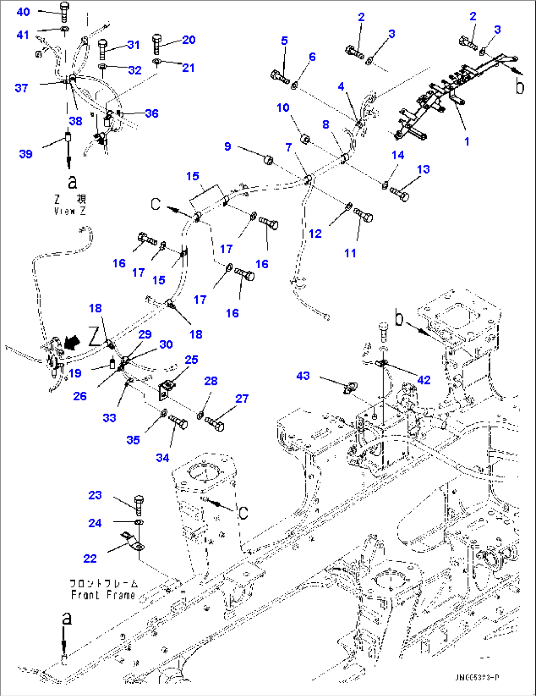 Front Wiring Harness, Mounting, R.H. (1/2) (#5129-)