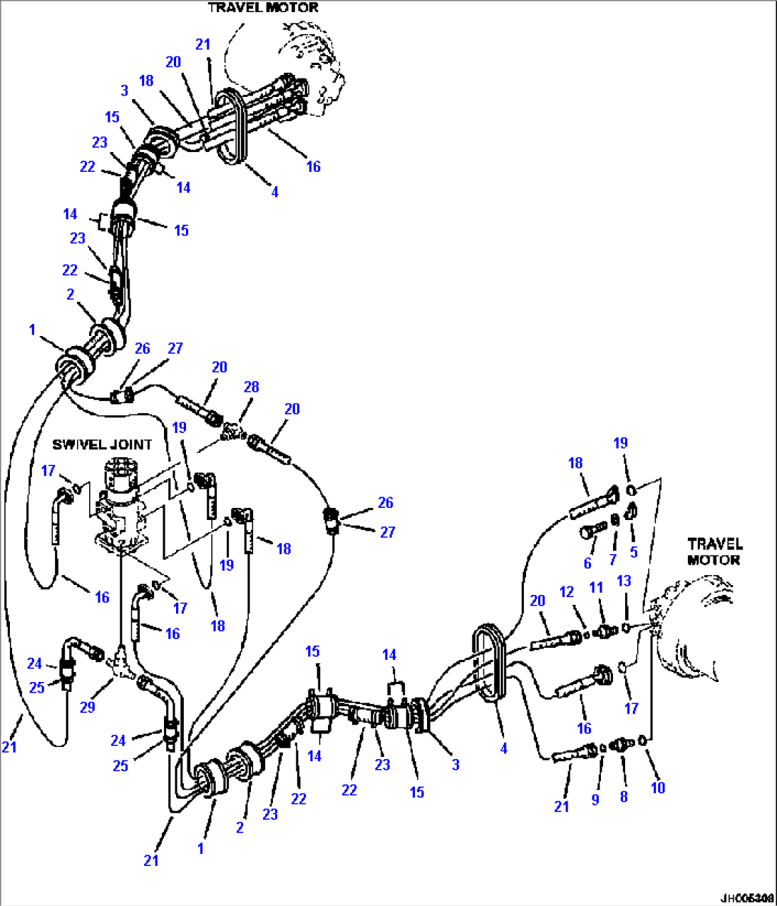 P1120-002001 TRAVEL PIPING VARIABLE GAUGE TYPE